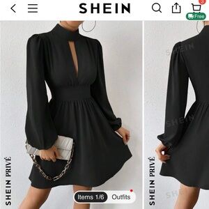SHEIN Privé Valentine's Day Women Love Heart Pattern Twist Knot Waist Midi Dress